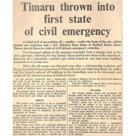 Timaru thrown into first state of civil emergency