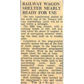 Railway Wagon Shelter Nearly Ready For Use