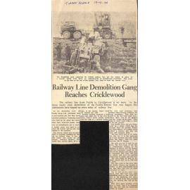 Railway Line Demolition Gang Reaches Cricklewood