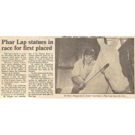 Phar Lap statues in race for first placed 