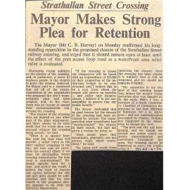 Strathallan Street Crossing: Mayor Makes Strong Plans for Retention