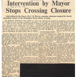 Intervention by Mayor Stops Crossing Closure