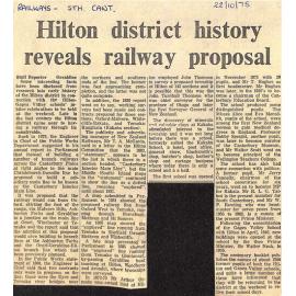 Hilton district history reveals railway proposal