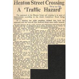 Heaton Street Crossing A 'Traffic Hazard'