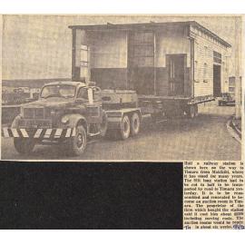 Makikihi Railway Station building heads to Timaru