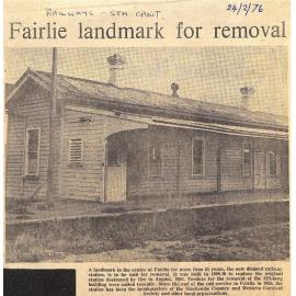 Fairlie landmark for removal