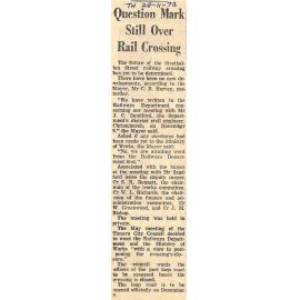 Question Mark Still Over Rail Crossing