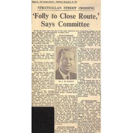 Strathallan Street Crossing: 'Folly to Close Route,' Says Committee