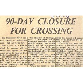 90-Day Closure For Crossing