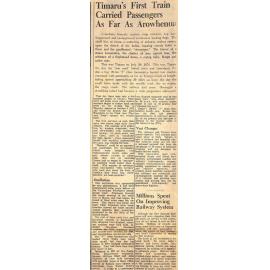 Timaru's First Train Carried Passengers As Far As Arowhenua / Millions Spent On Improving Railway System