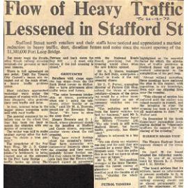 Flow of Heavy Traffic Lessened in Stafford Street