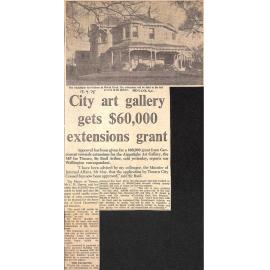 City art gallery gets $60,000 extensions grant