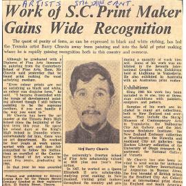 Work of SC Print Maker Gains Wide Recognition