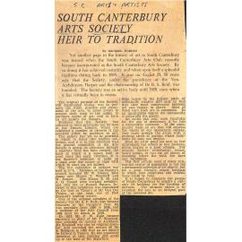 South Canterbury Arts Society Heir To Tradition