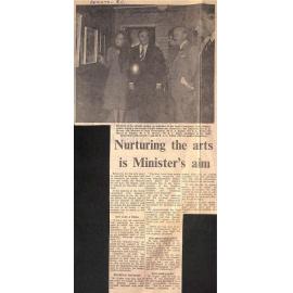 Nurturing the arts is Minister's aim