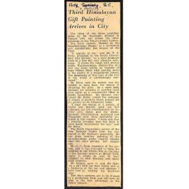 Third Himalayan Gift Painting Arrives in City