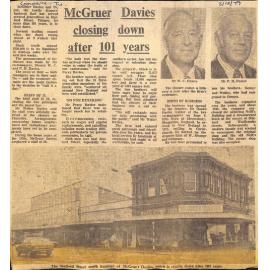 McGruer Davies closing down after 101 years