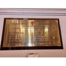 Chalmers Church WWII memorial