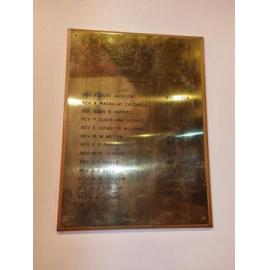 Chalmers Church ministers memorial plaque