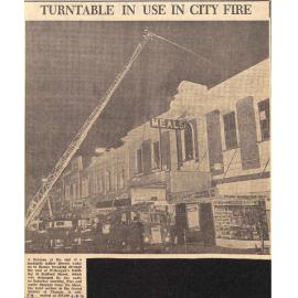 Turntable in use in city fire