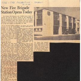 New Fire Brigade Station Opens Today