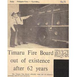 Timaru Fire Board out of existence after 62 years