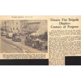 Timaru Fire Brigade Displays Century of Progress