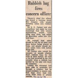 Rubbish bag fires concern officer