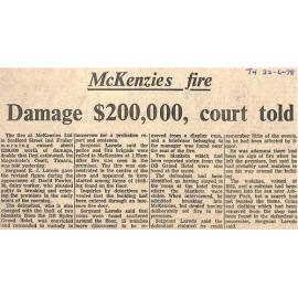 McKenzies fire: Damage $200,000, court told