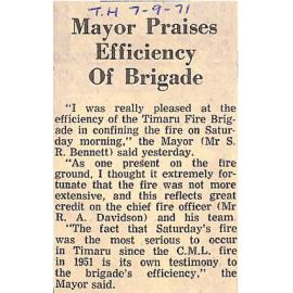 Mayor Praises Efficiency Of Brigade