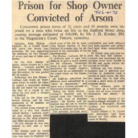 Prison for Shop Owner Convicted of Arson