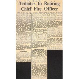 Tributes to Retiring Chief Fire Officer