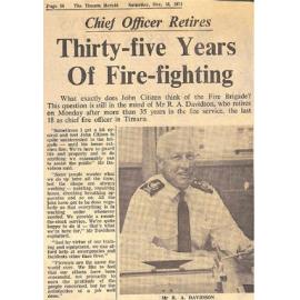Chief Officer Retires: Thirty-five Years Of Fire-fighting