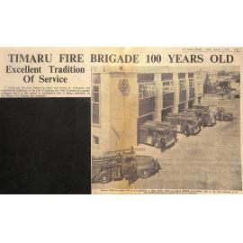 Timaru Fire Brigade 100 Years Old: Excellent Tradition of Service