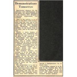 Demonstrations Tomorrow