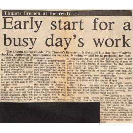 Timaru firemen at the ready… Early start for a busy day's work