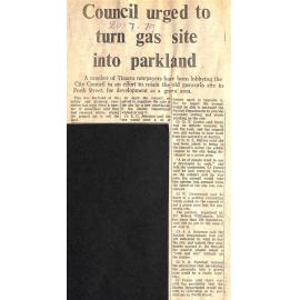 Council urged to turn gas site into parkland