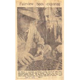 Fairview bees exported 