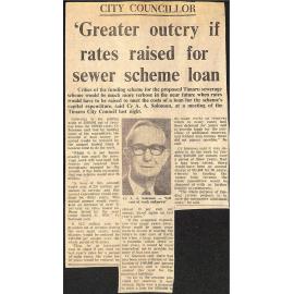 City Councillor: Greater outcry if rates raised for sewer scheme loan