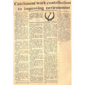 Catchment work contribution to improving environment