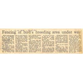 Fencing of bird's breeding area under way