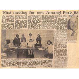 First meeting for new Aorangi Parks Board