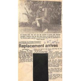 Gardens Superintendent: Replacement Arrives