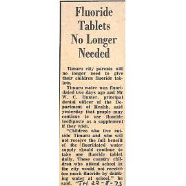 Fluoride Tablets No Longer Needed