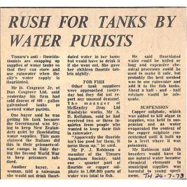 Rush For Tanks By Water Purists