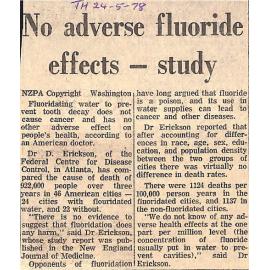 No adverse fluoride effects - study