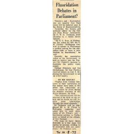 Fluoridation Debates In Parliament?