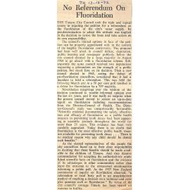 Editorial: No Referendum On Fluoridation
