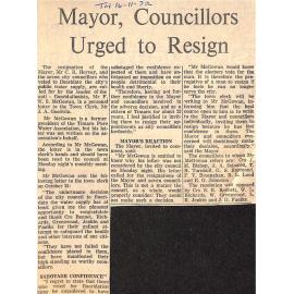 Mayor, Councillors Urged to Resign