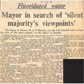 Fluoridated water: Mayor in search of 'silent majority's viewpoints'